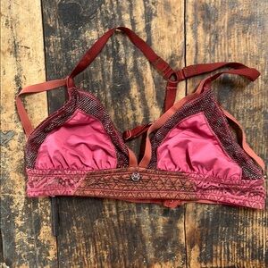 Maaji Pink and Red Satin Lace Bralette